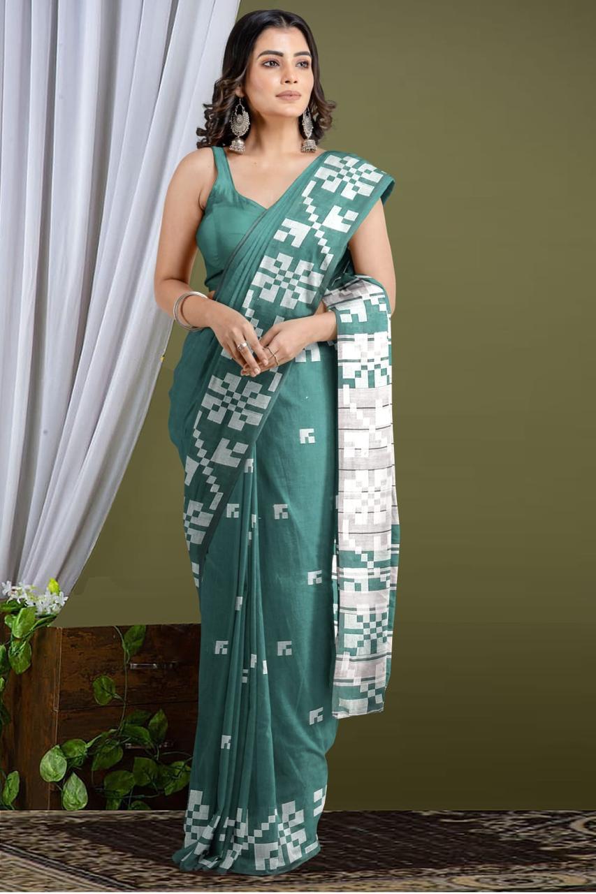 Meghmallar Khadi Cotton Saree