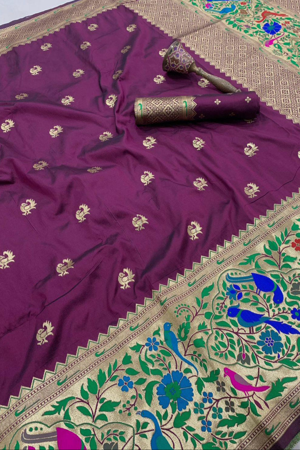 Gulnaar Kanchivaram Paithani Silk Saree