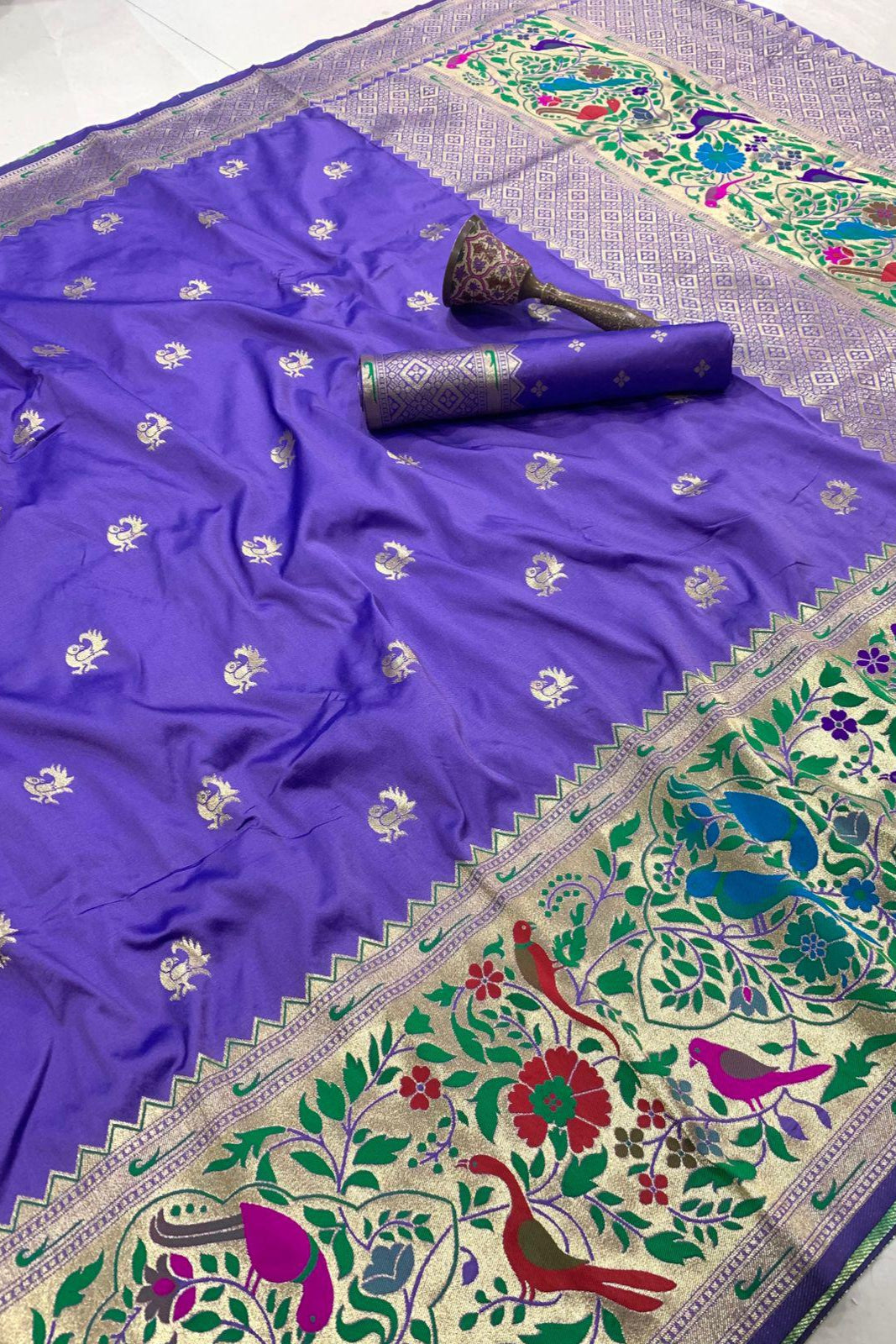 Gulnaar Kanchivaram Paithani Silk Saree