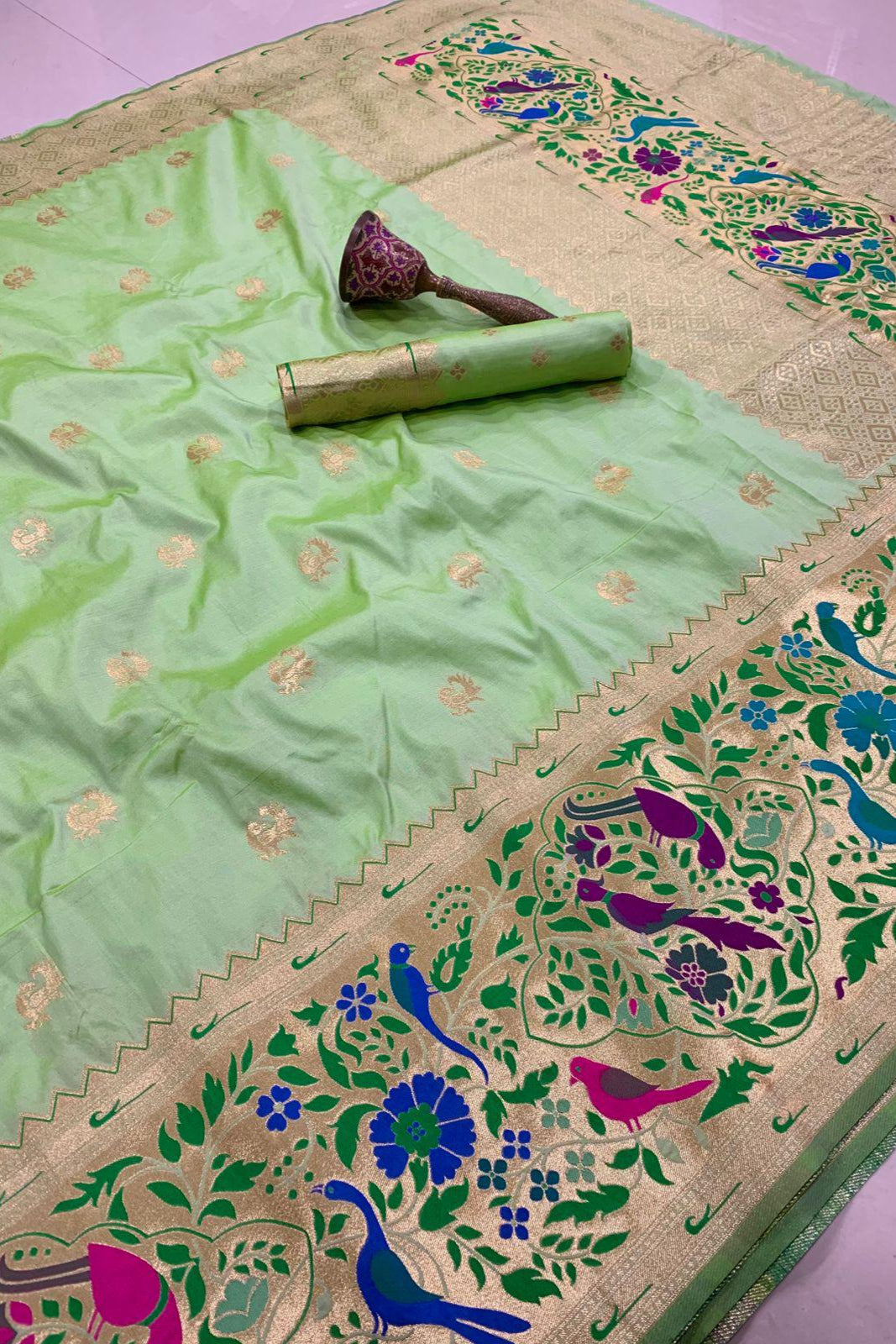 Gulnaar Kanchivaram Paithani Silk Saree