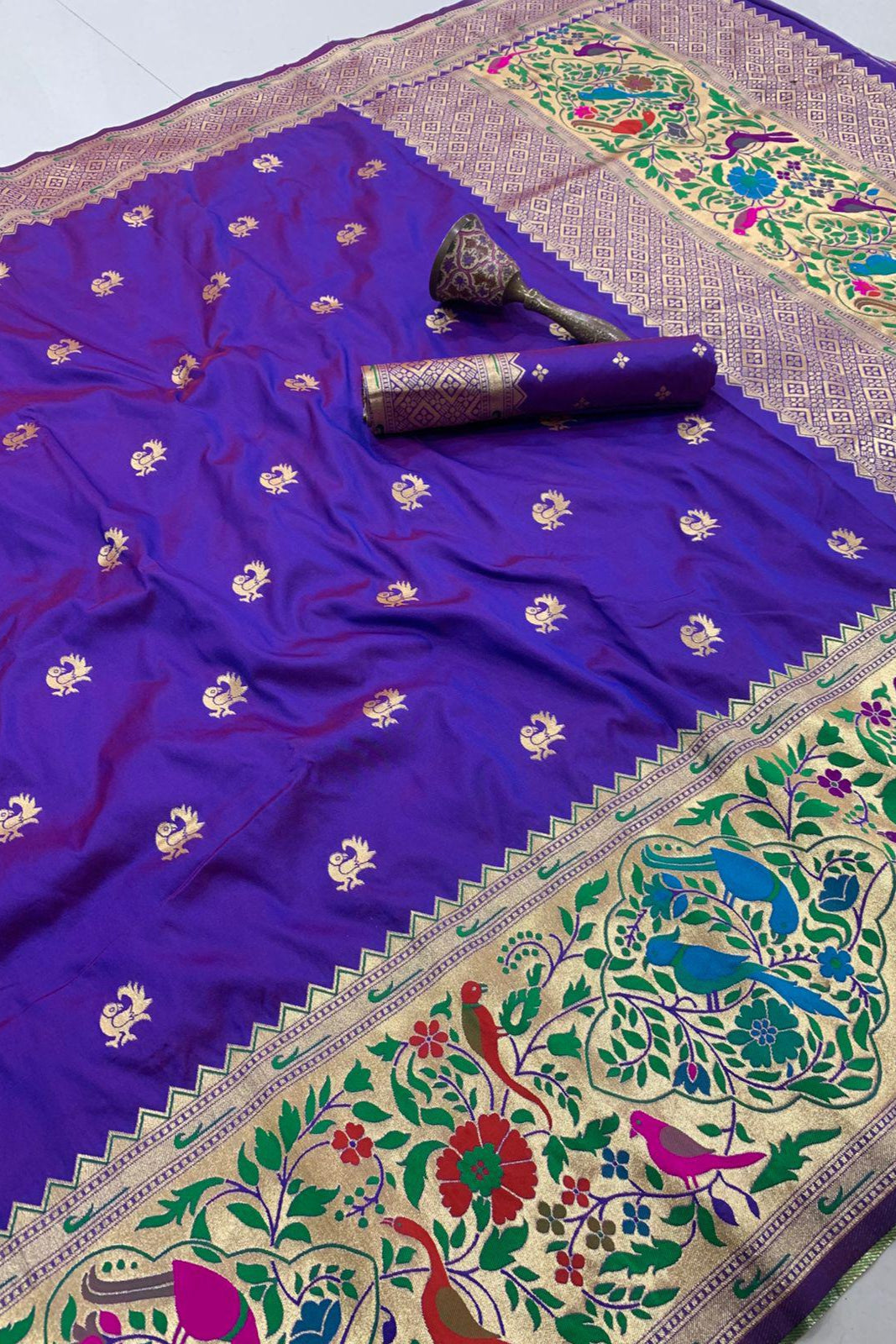 Gulnaar Kanchivaram Paithani Silk Saree