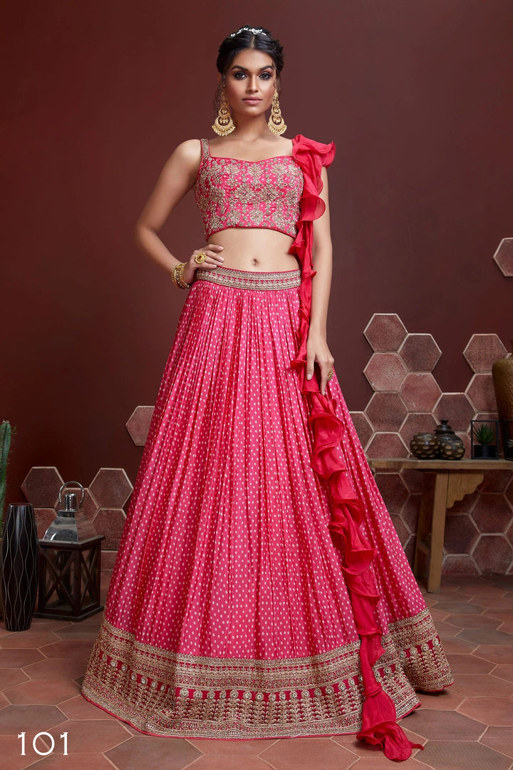 Rajkumari Radiance Chinnon Silk Lehenga