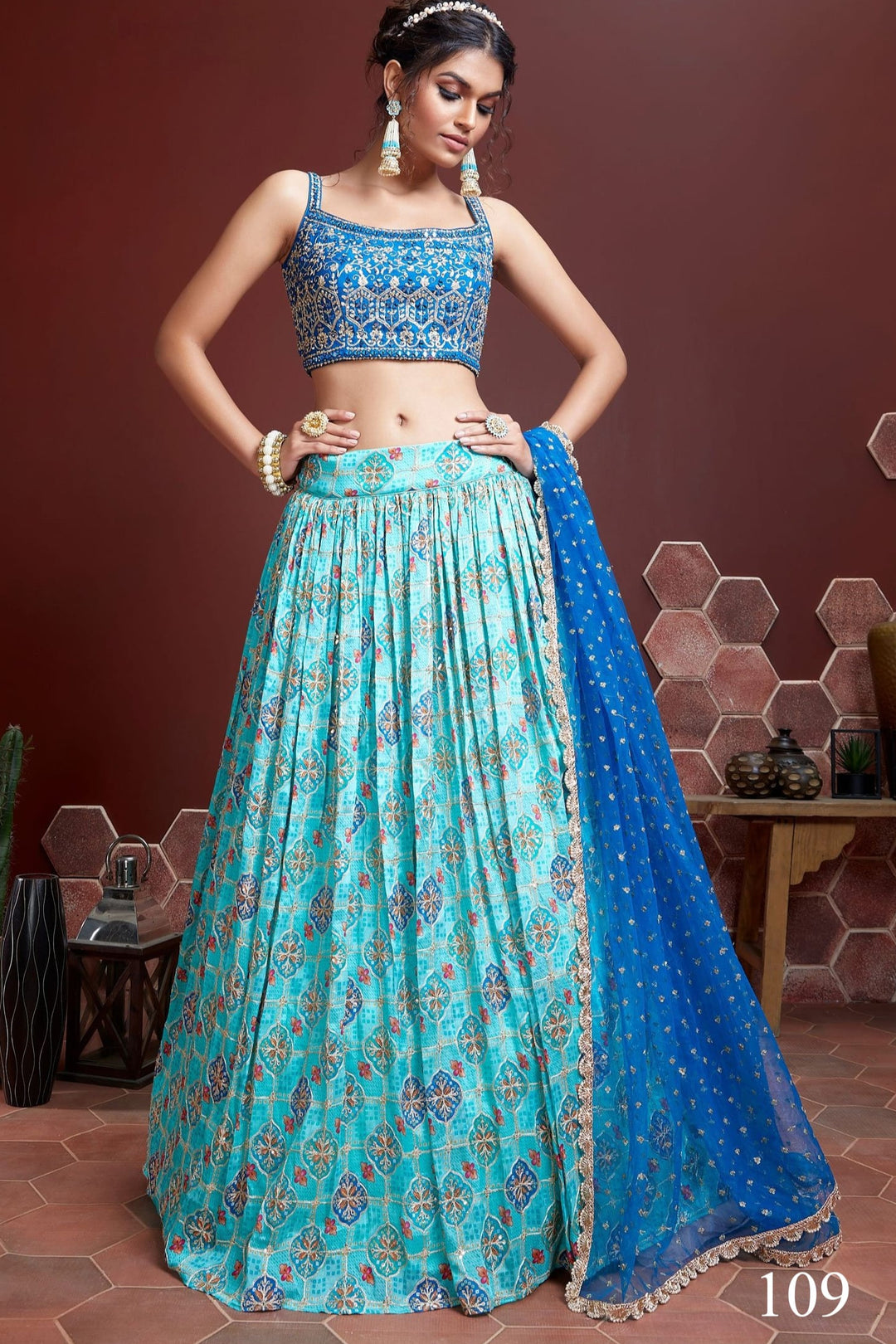 Rajkumari Radiance Chinnon Silk Lehenga