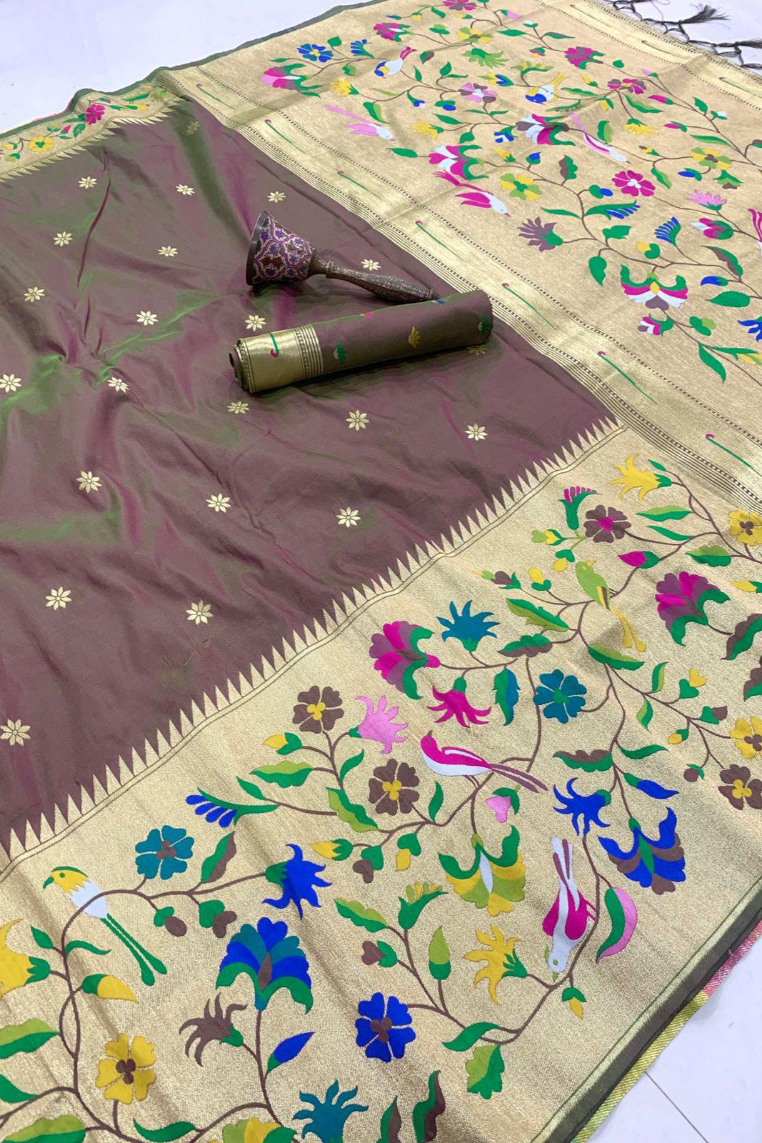 Palette Princess Kanchivaram Paithani Silk Saree