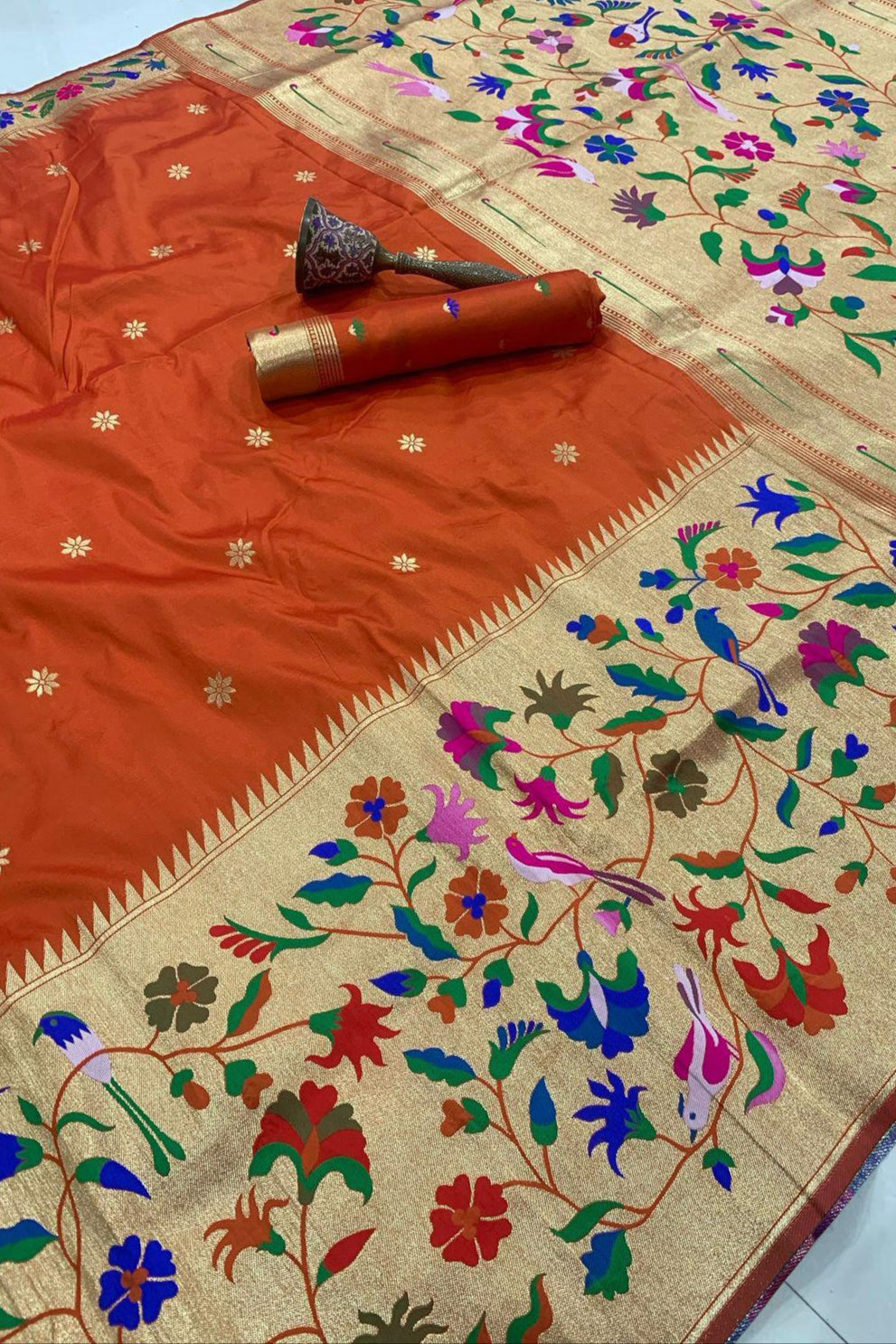 Palette Princess Kanchivaram Paithani Silk Saree