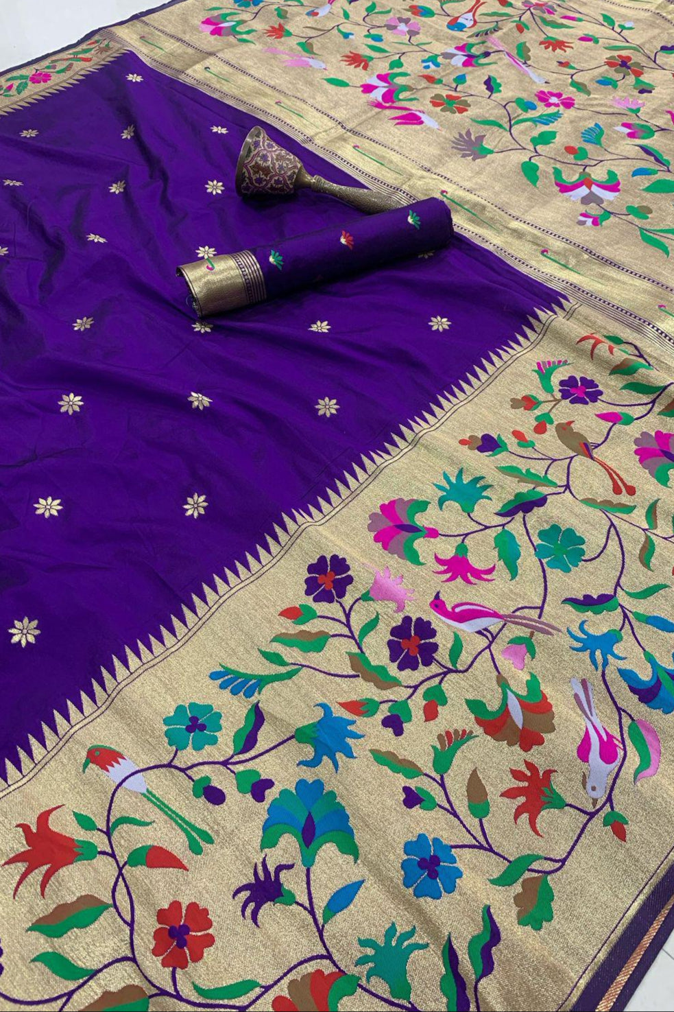 Palette Princess Kanchivaram Paithani Silk Saree