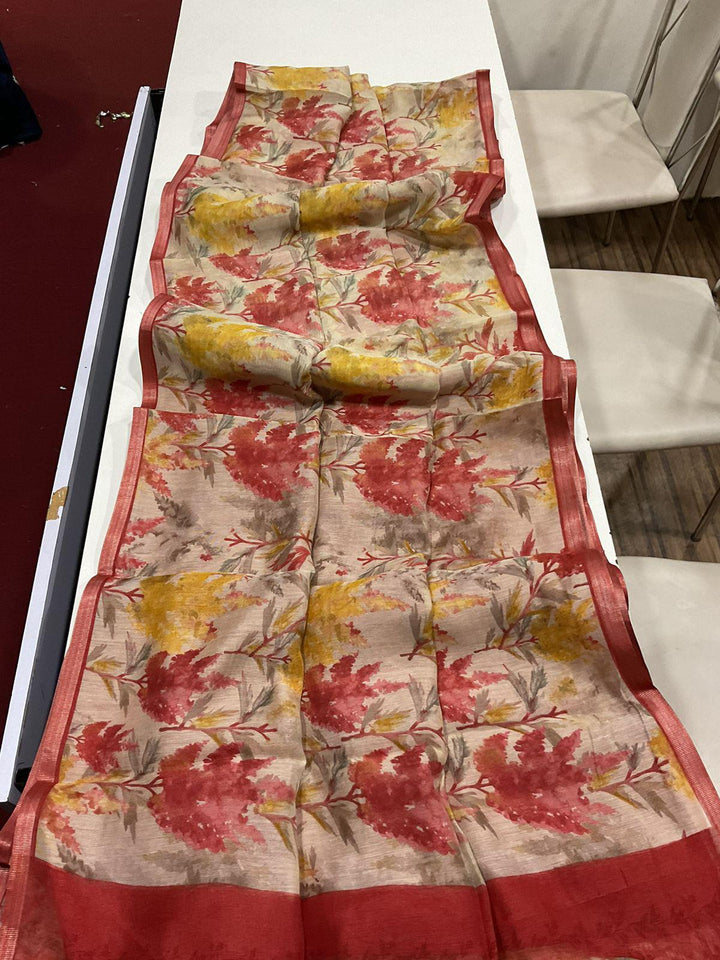 Traditional Crafts Fancy Linen Saree