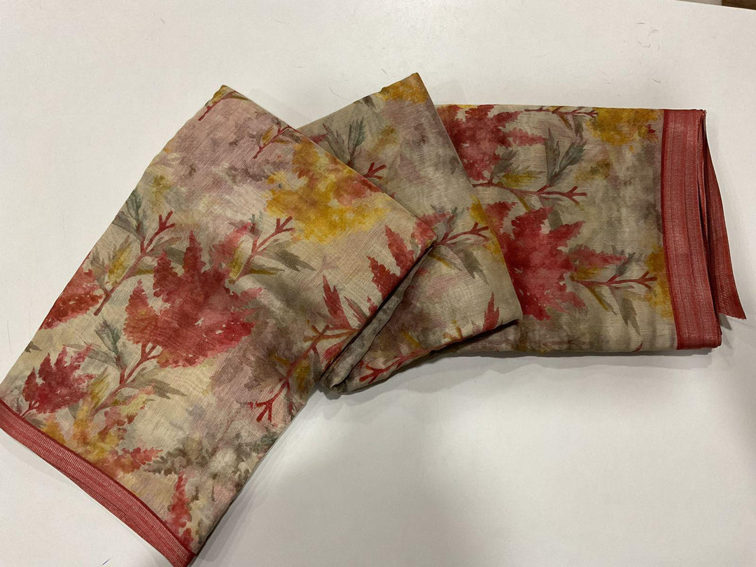 Traditional Crafts Fancy Linen Saree