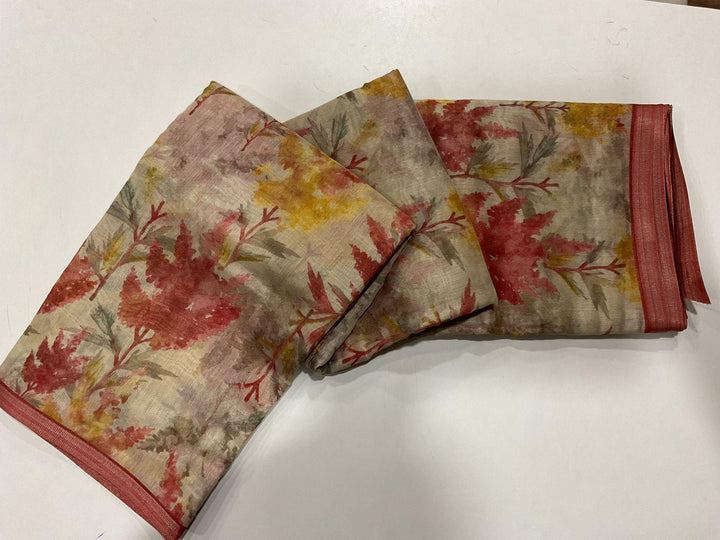 Traditional Crafts Fancy Linen Saree