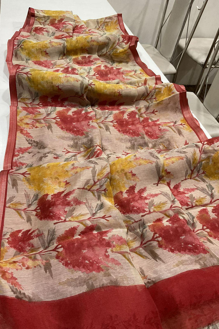 Traditional Crafts Fancy Linen Saree