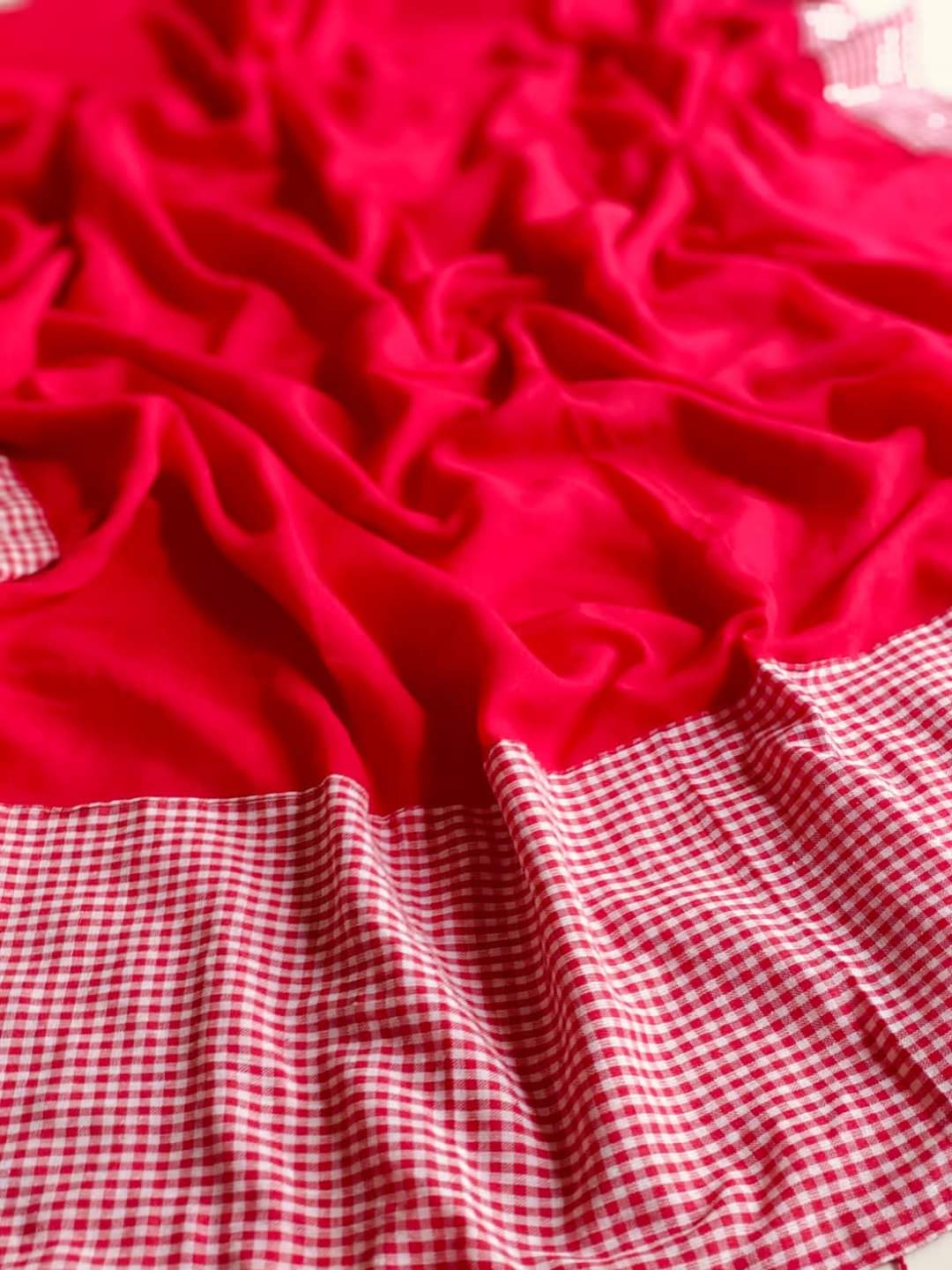 Gamcha Design Mixed Match Cotton Saree