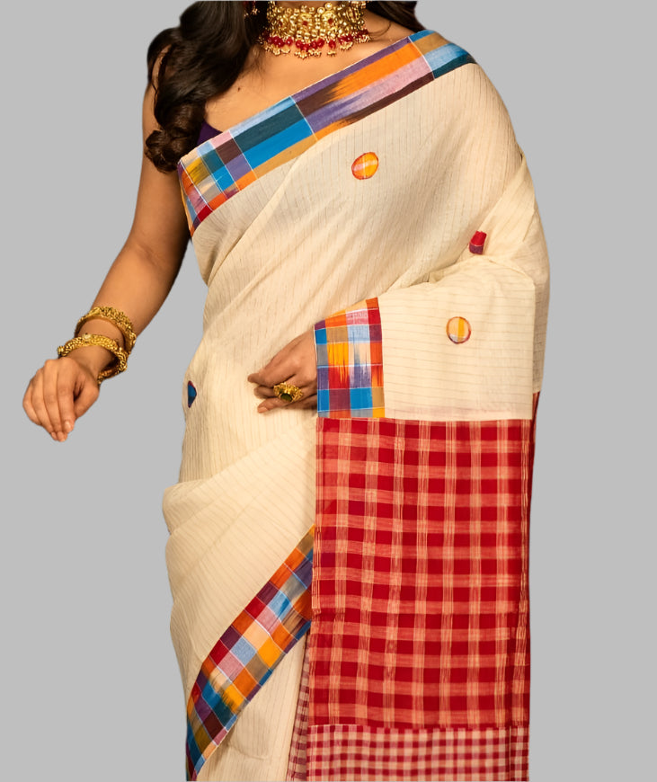 Mixed Match Special Gamcha Cotton Saree