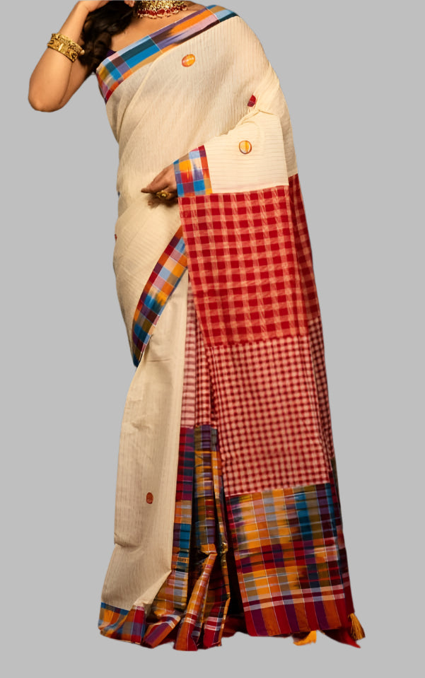 Mixed Match Special Gamcha Cotton Saree