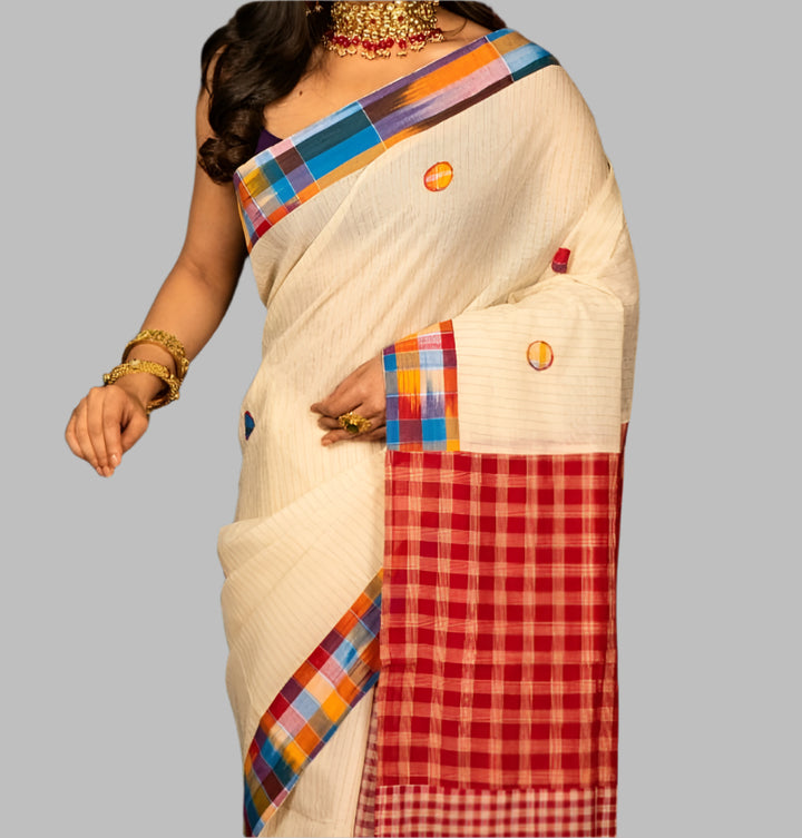 Mixed Match Special Gamcha Cotton Saree