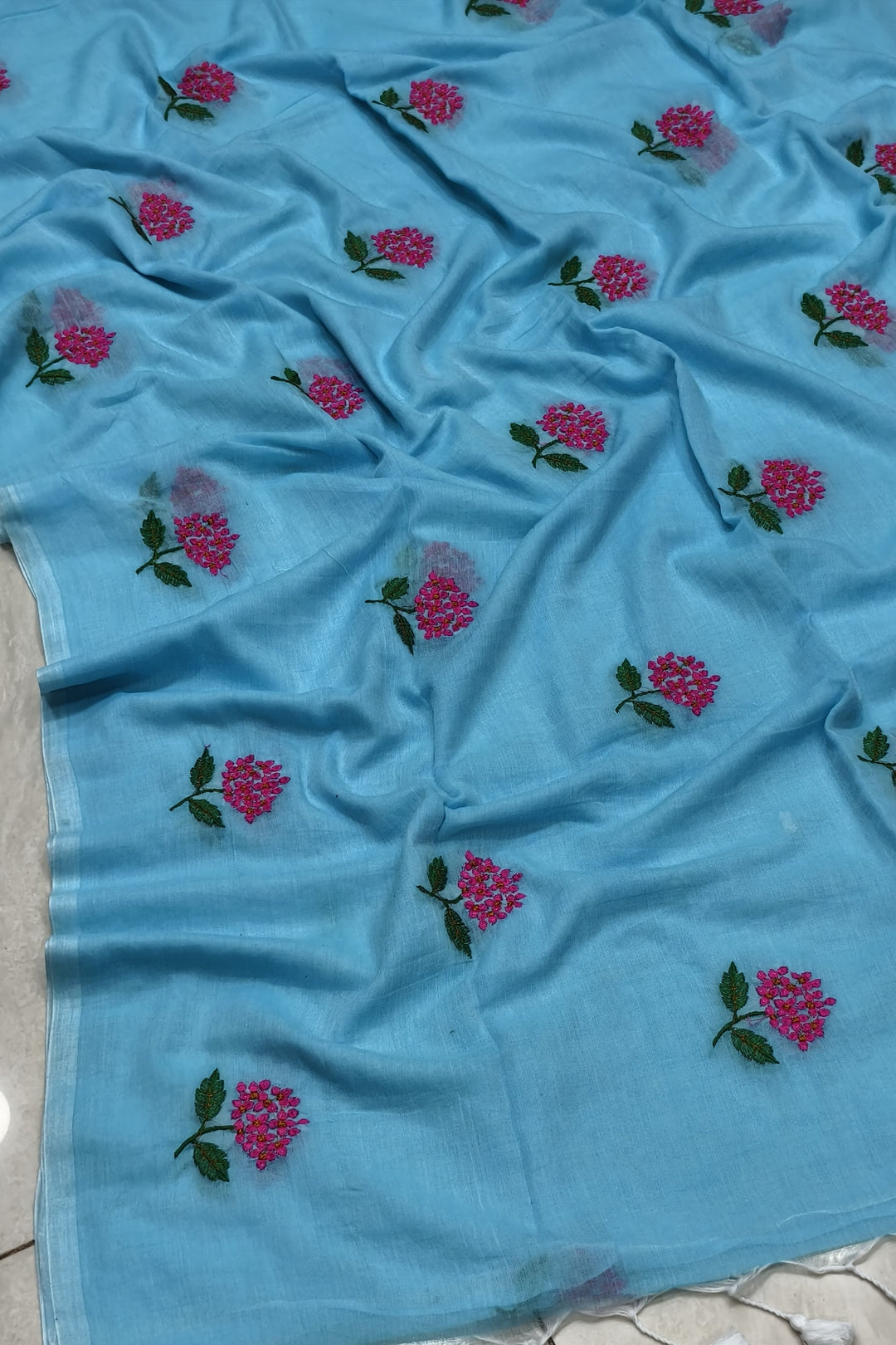 Tantumaya Mul Cotton Blue Saree