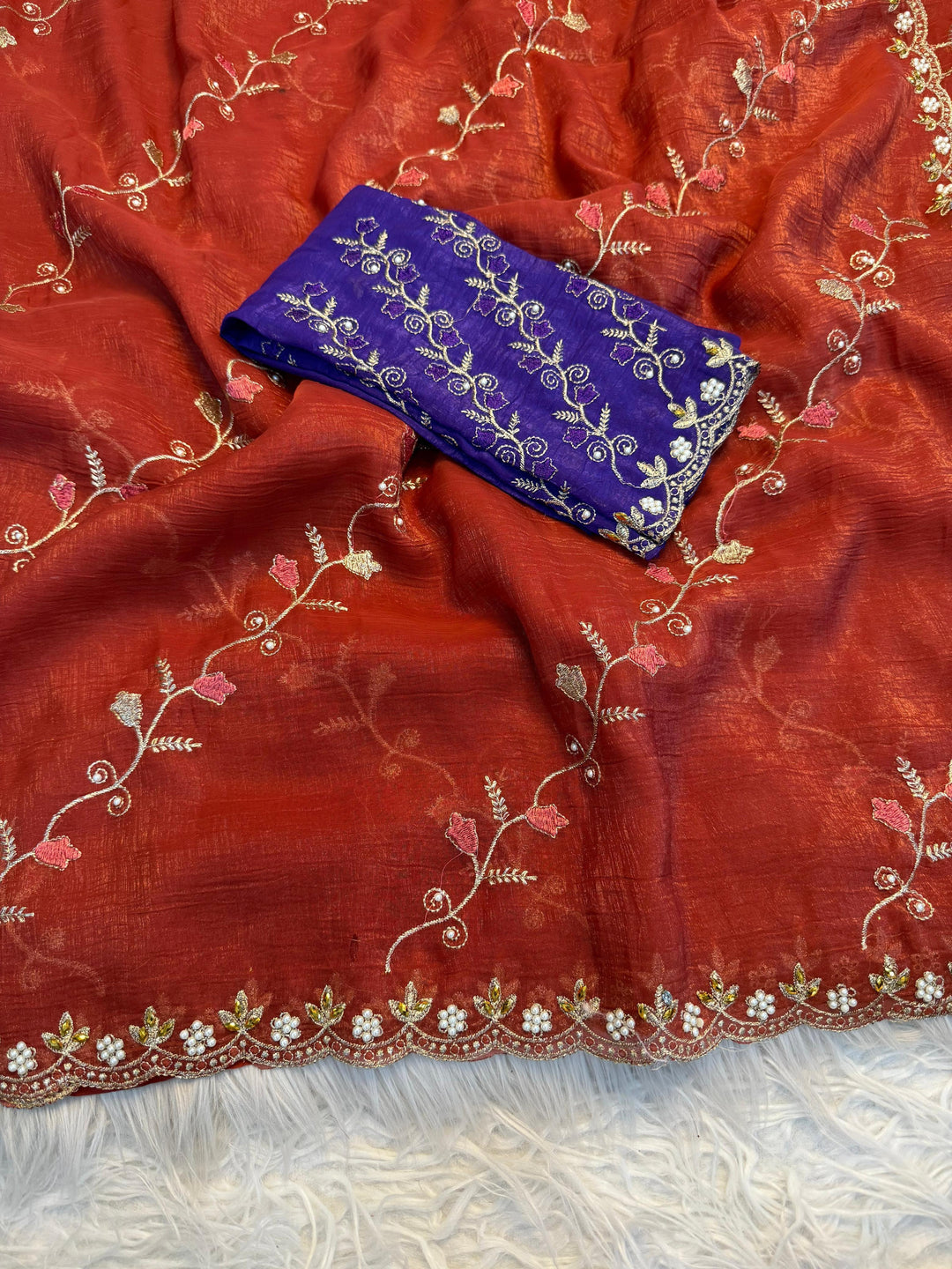 Slightly Romantic Crush Silk Saree