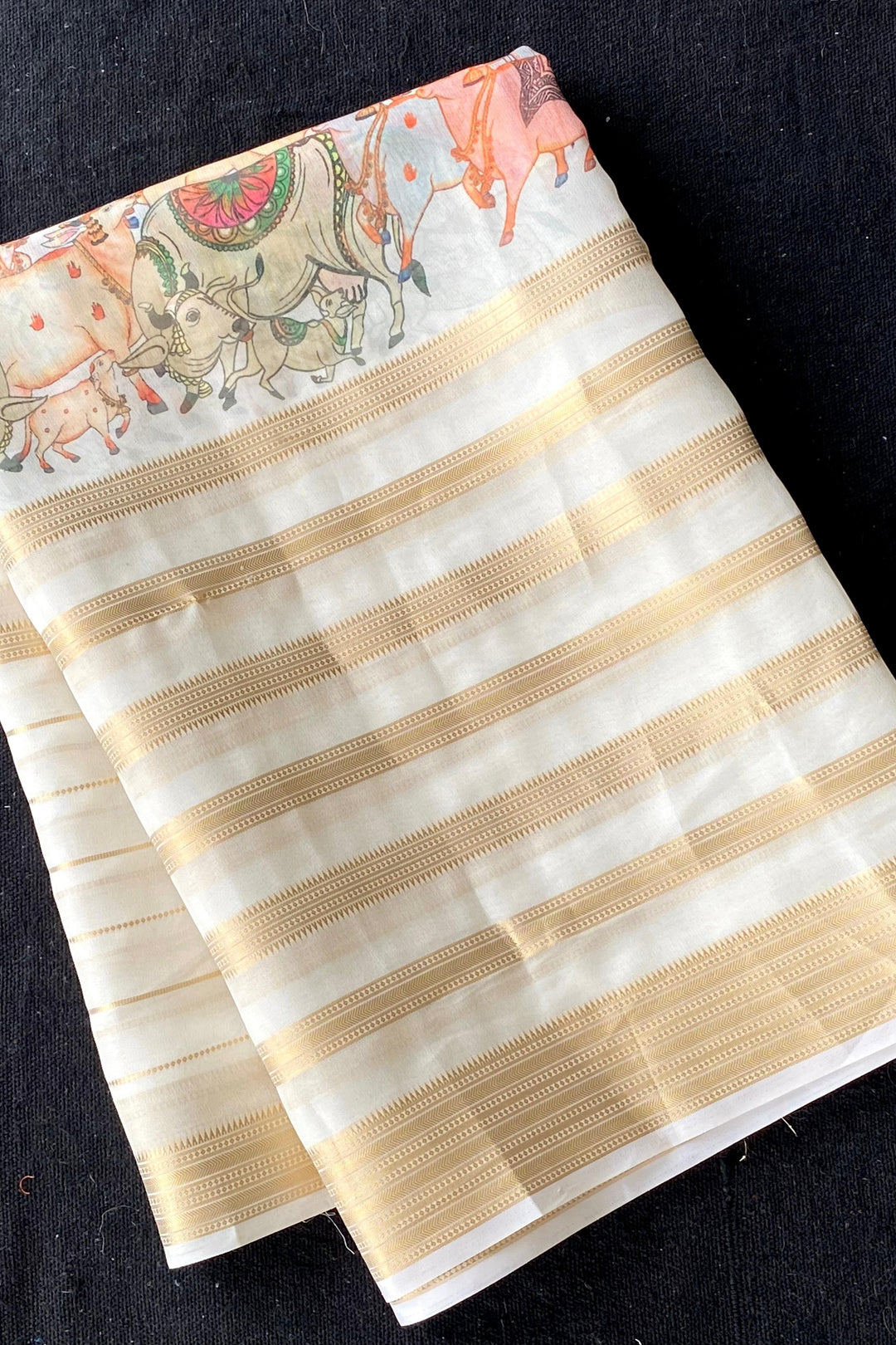 Artful Print Georgette Silk Saree