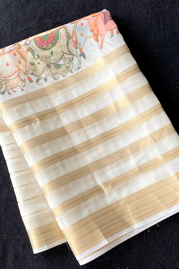 Artful Print Georgette Silk Saree