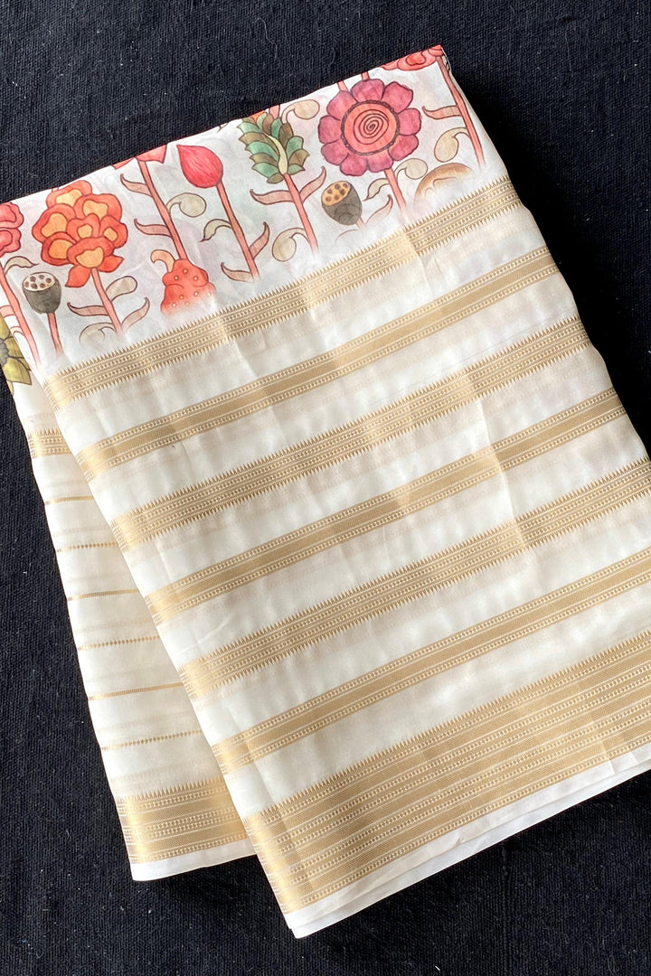 Artful Print Georgette Silk Saree