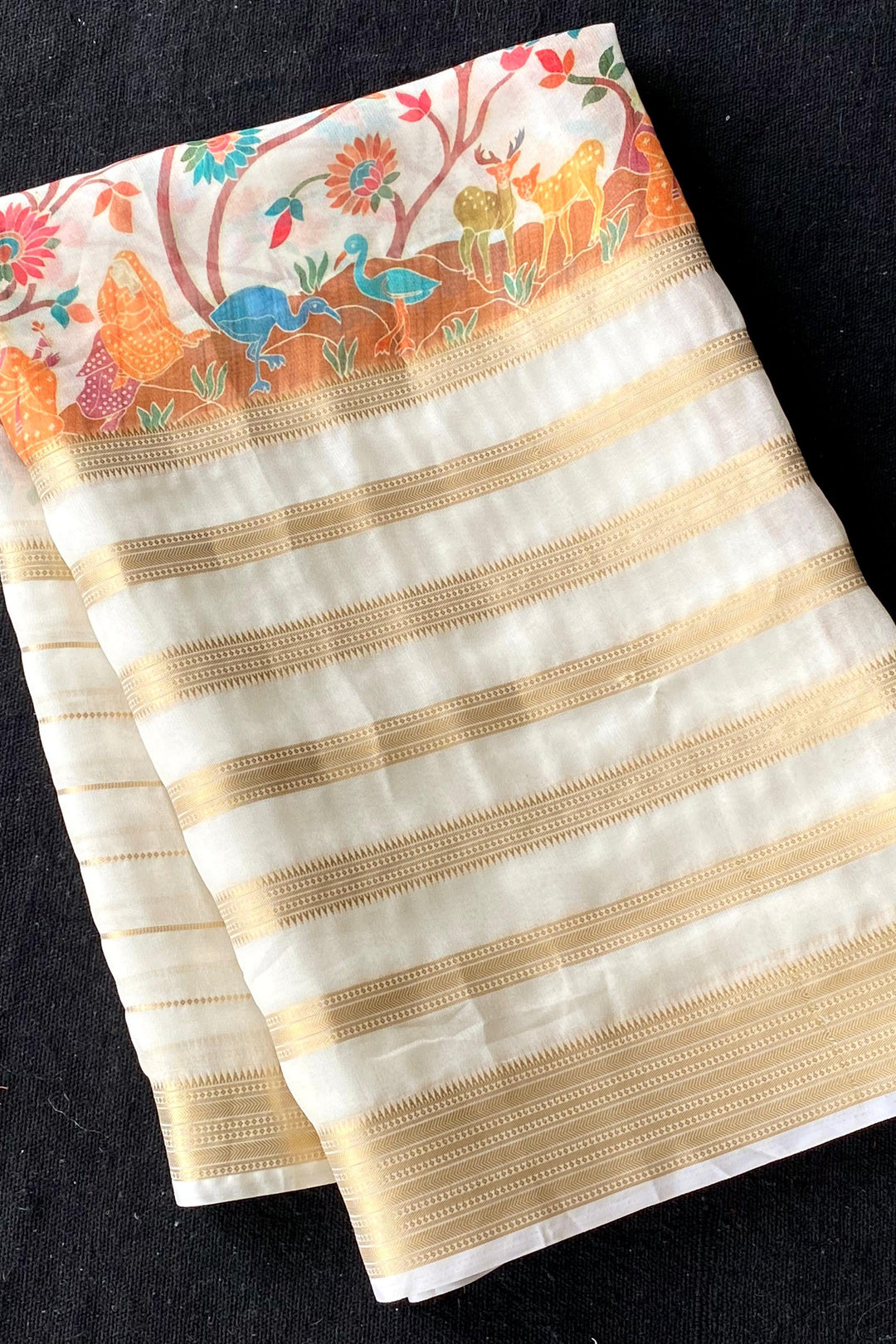 Artful Print Georgette Silk Saree