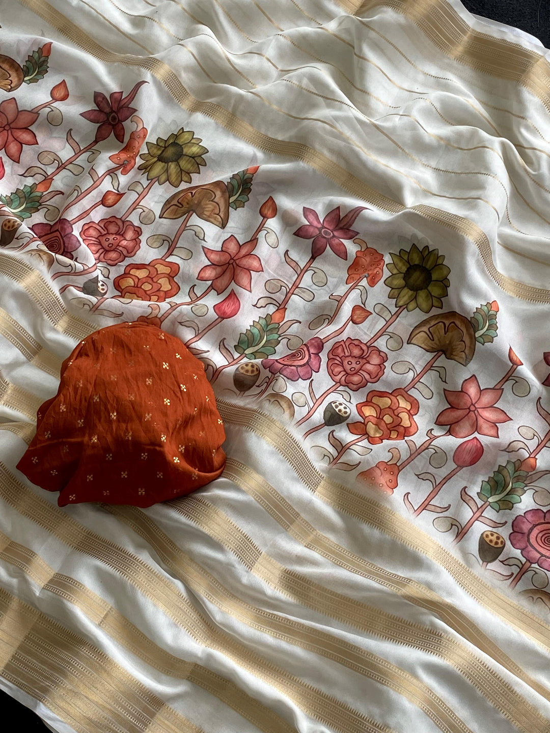 Artful Print Georgette Silk Saree