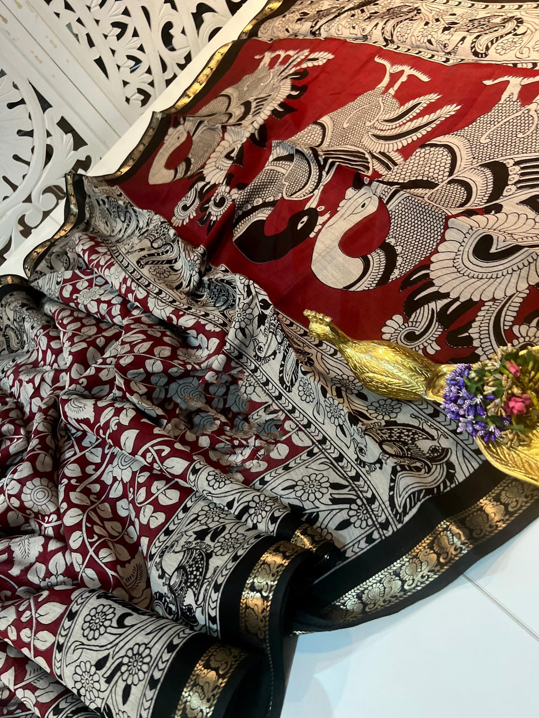 Dressed In Romance Mangalagiri Silk Saree