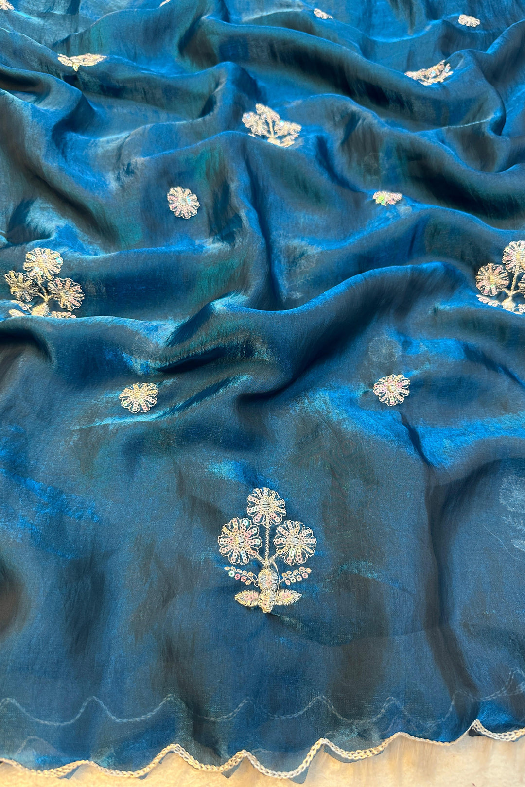 Keeping It Simple Fancy Blue Silk Saree