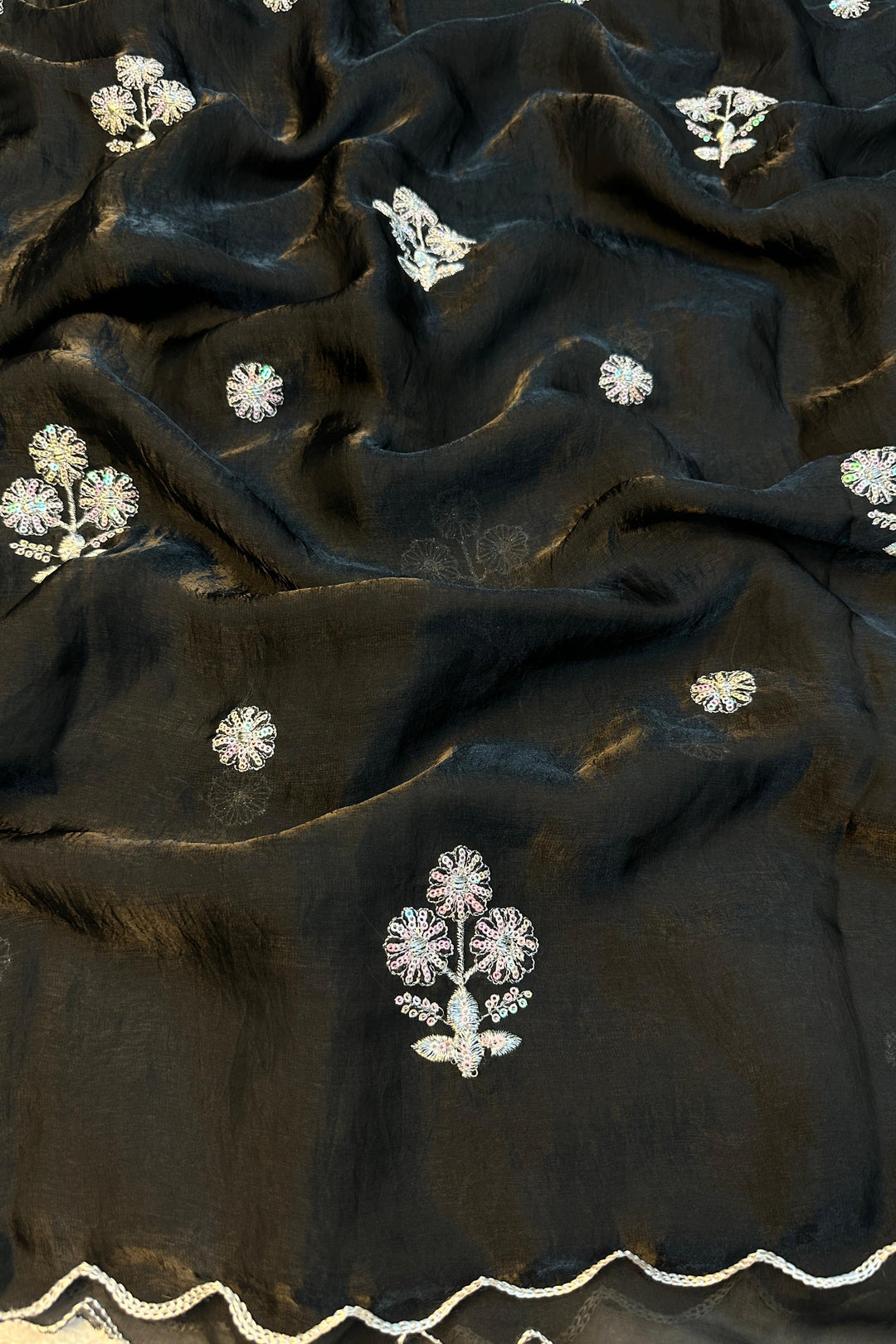 Keeping It Simple Fancy Black Silk Saree