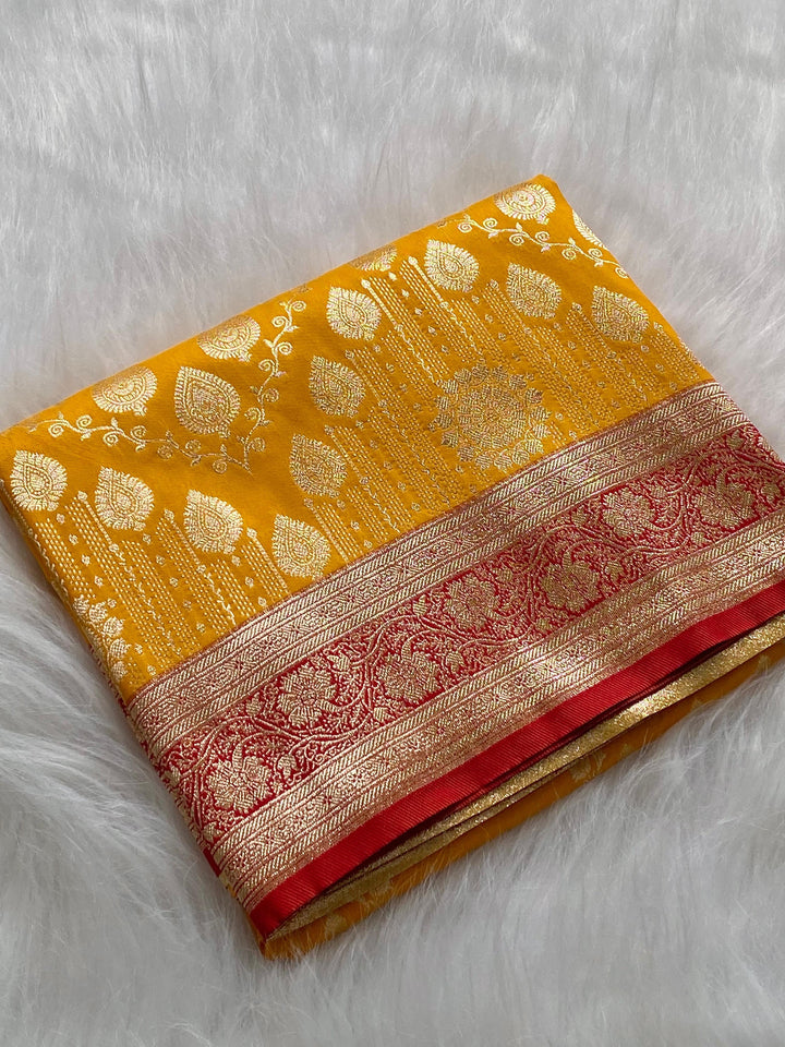 Restyle With Banarasi Mushru Satin Silk Saree