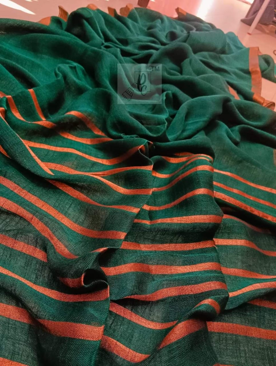 Golpo Ghor Bengal Linen Saree