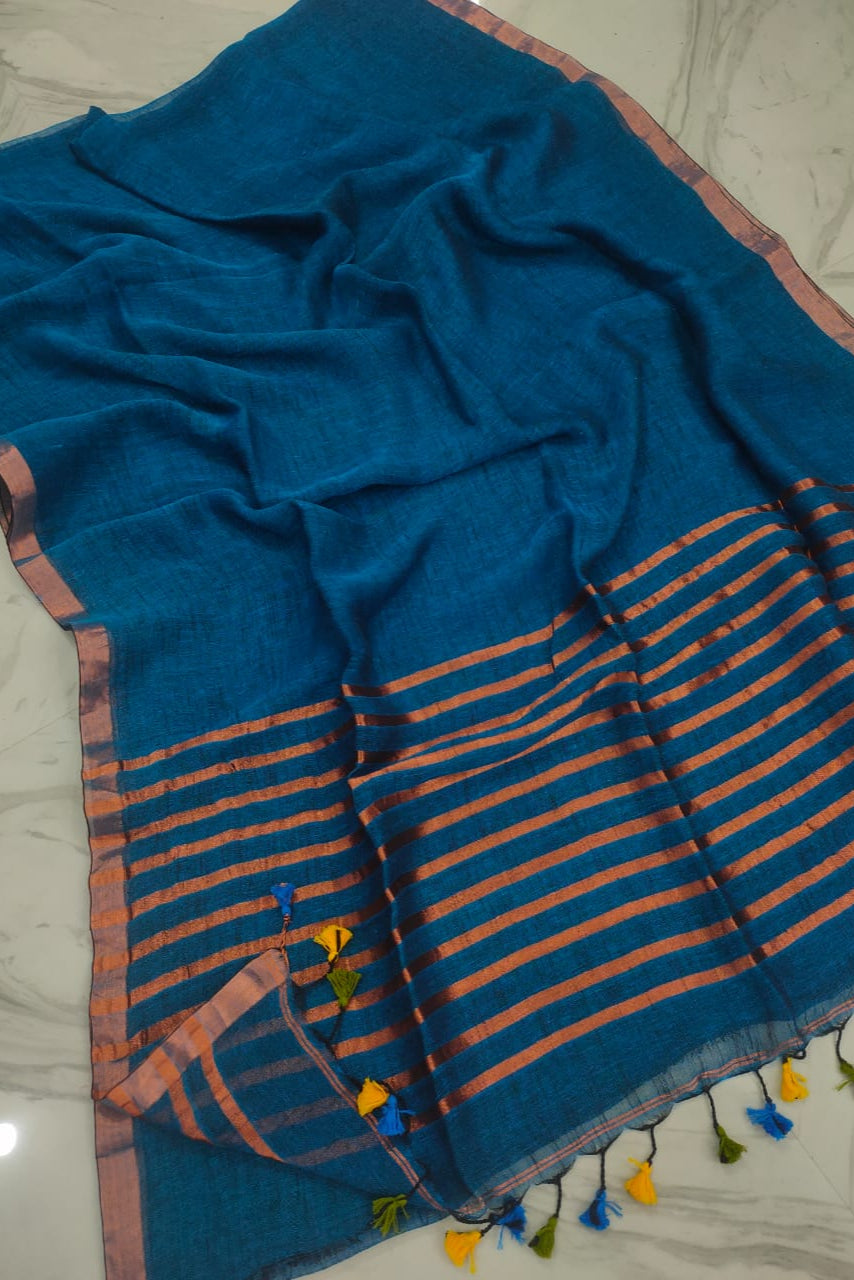 Golpo Ghor Bengal Linen Saree