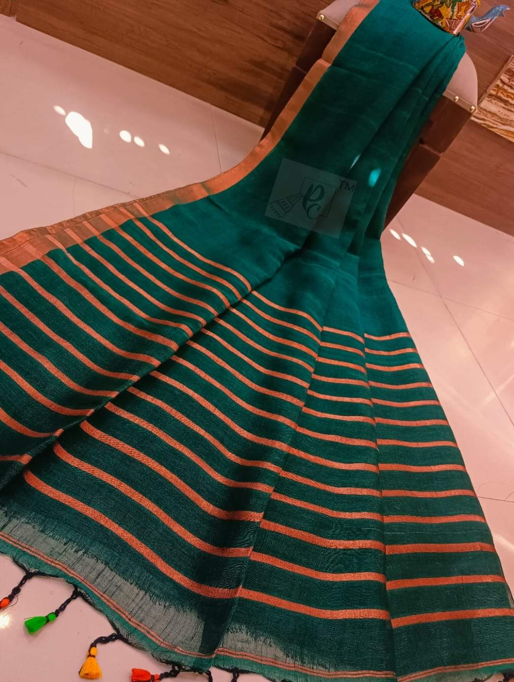 Golpo Ghor Bengal Linen Saree
