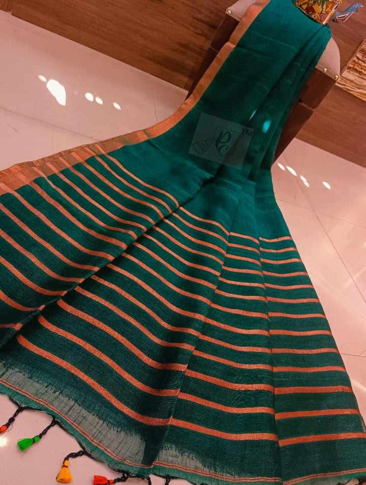 Golpo Ghor Bengal Linen Saree