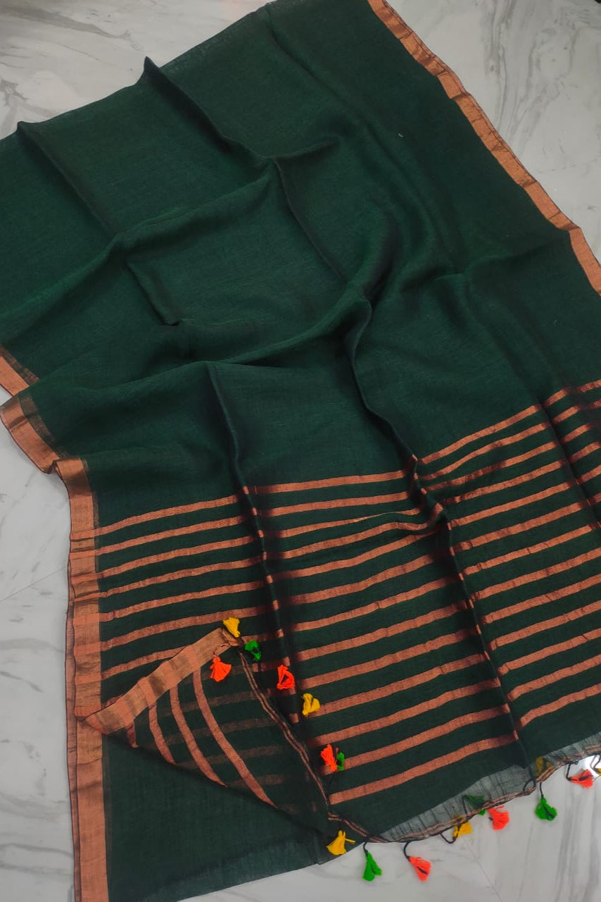 Golpo Ghor Bengal Linen Saree