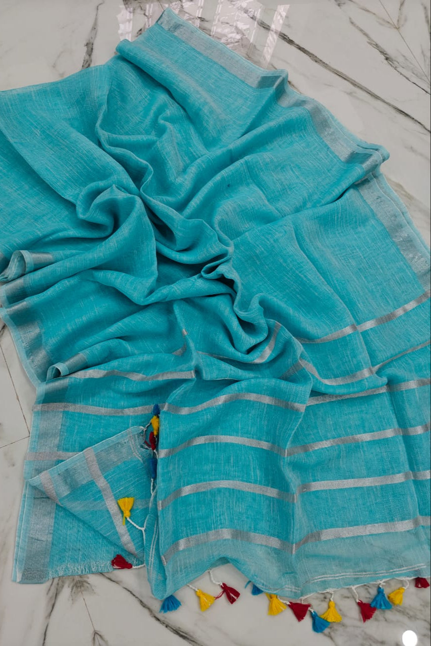 Golpo Ghor Bengal Linen Saree