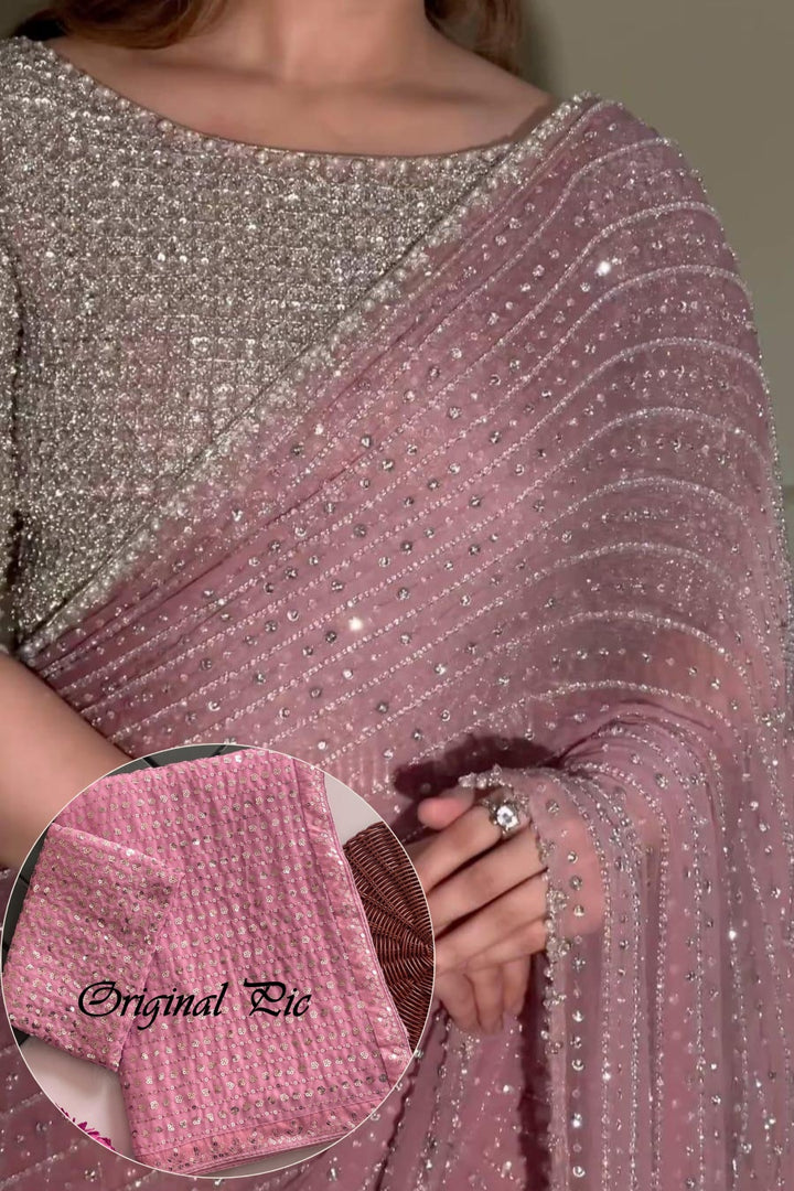 Stitch & Soul Georgette Silk Saree