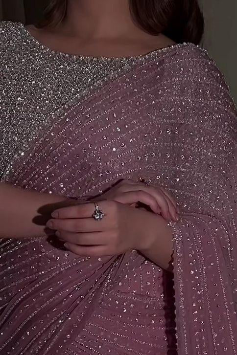 Stitch & Soul Georgette Silk Saree