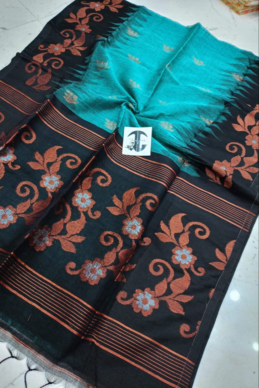 Mon Jhorna Linen Jamdani Saree