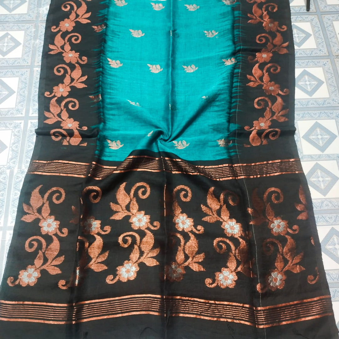 Mon Jhorna Linen Jamdani Saree