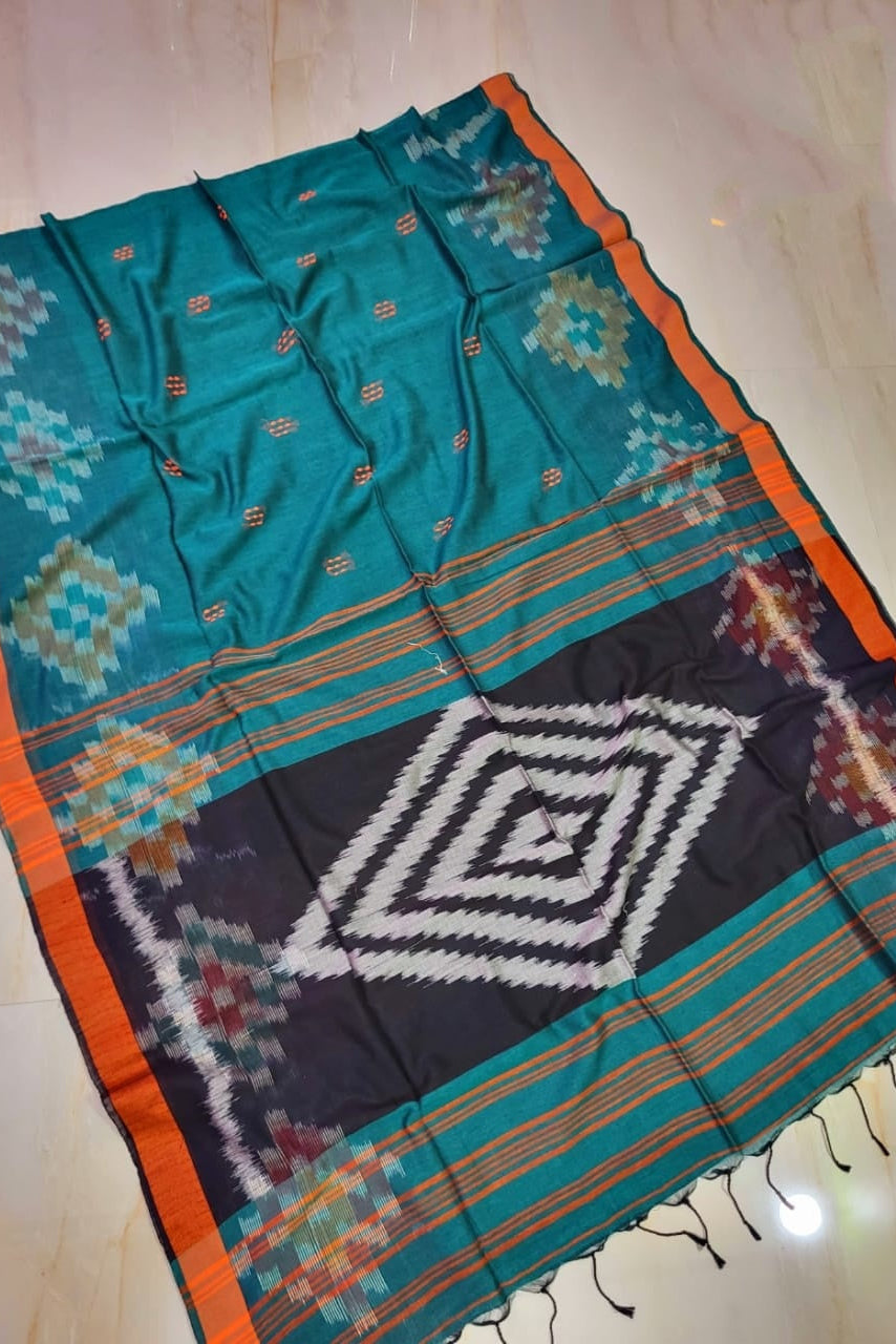 Ashar Alo Cotton Kotki Ikkat Saree