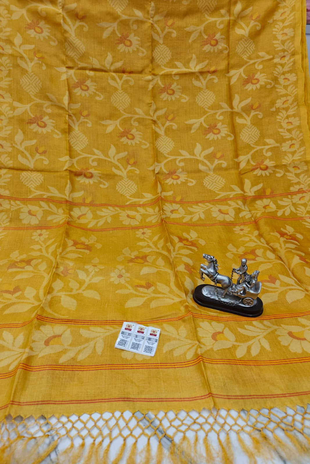 Kothar Pakhi Tussar Jamdani Saree