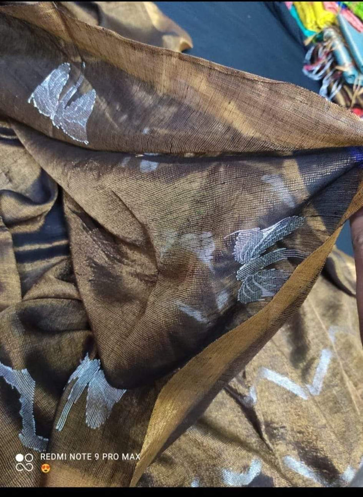 Kagojey Akash Tissue Linen Jamdani Saree