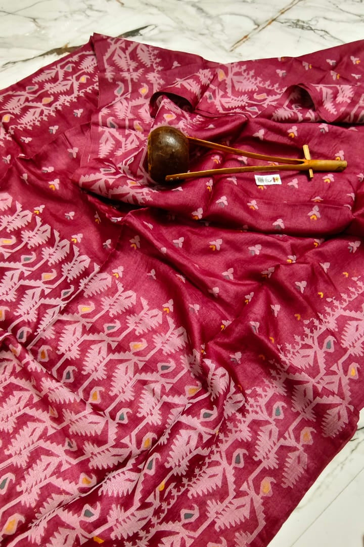 Golpo Roddur Tussar Jamdani Saree