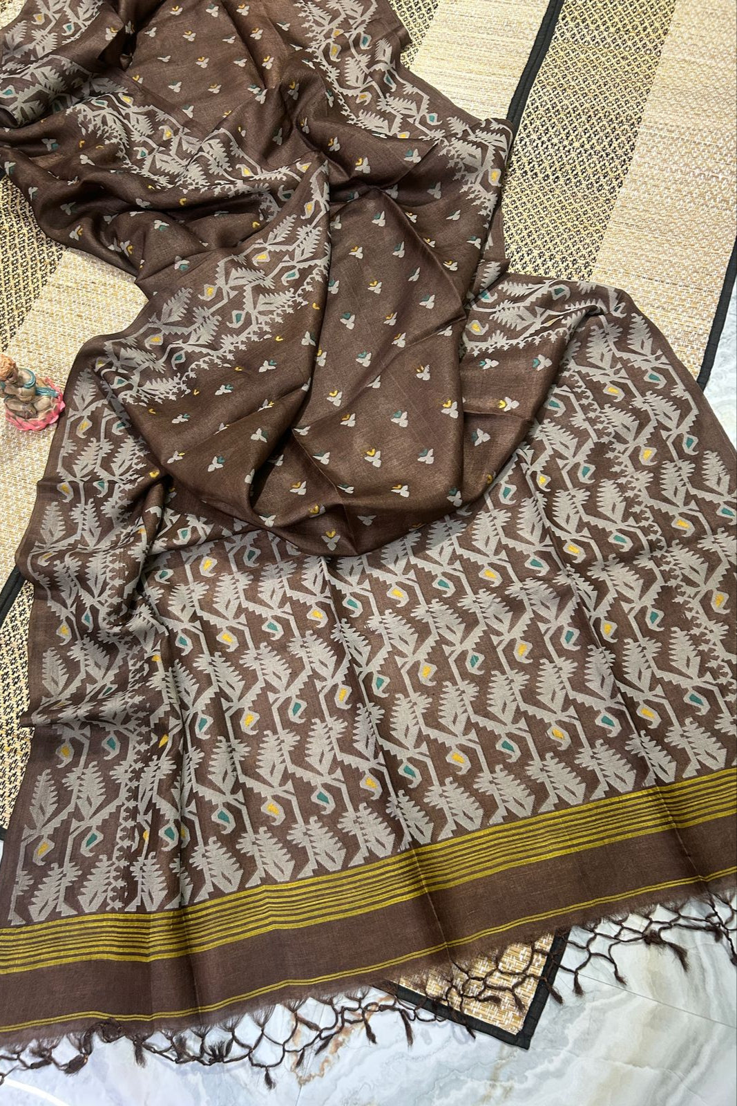 Golpo Roddur Tussar Jamdani Saree