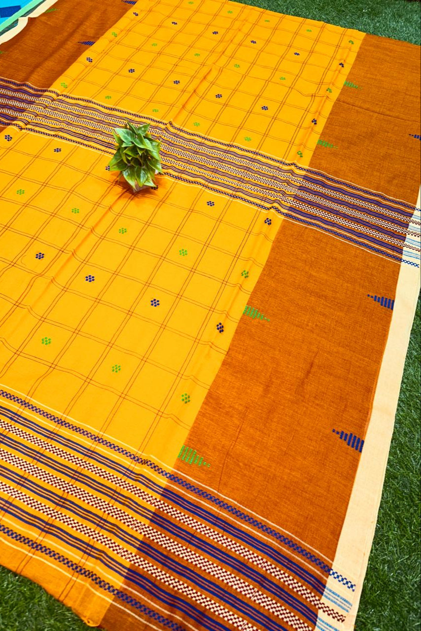 Dui Pakhi Check Cotton Saree