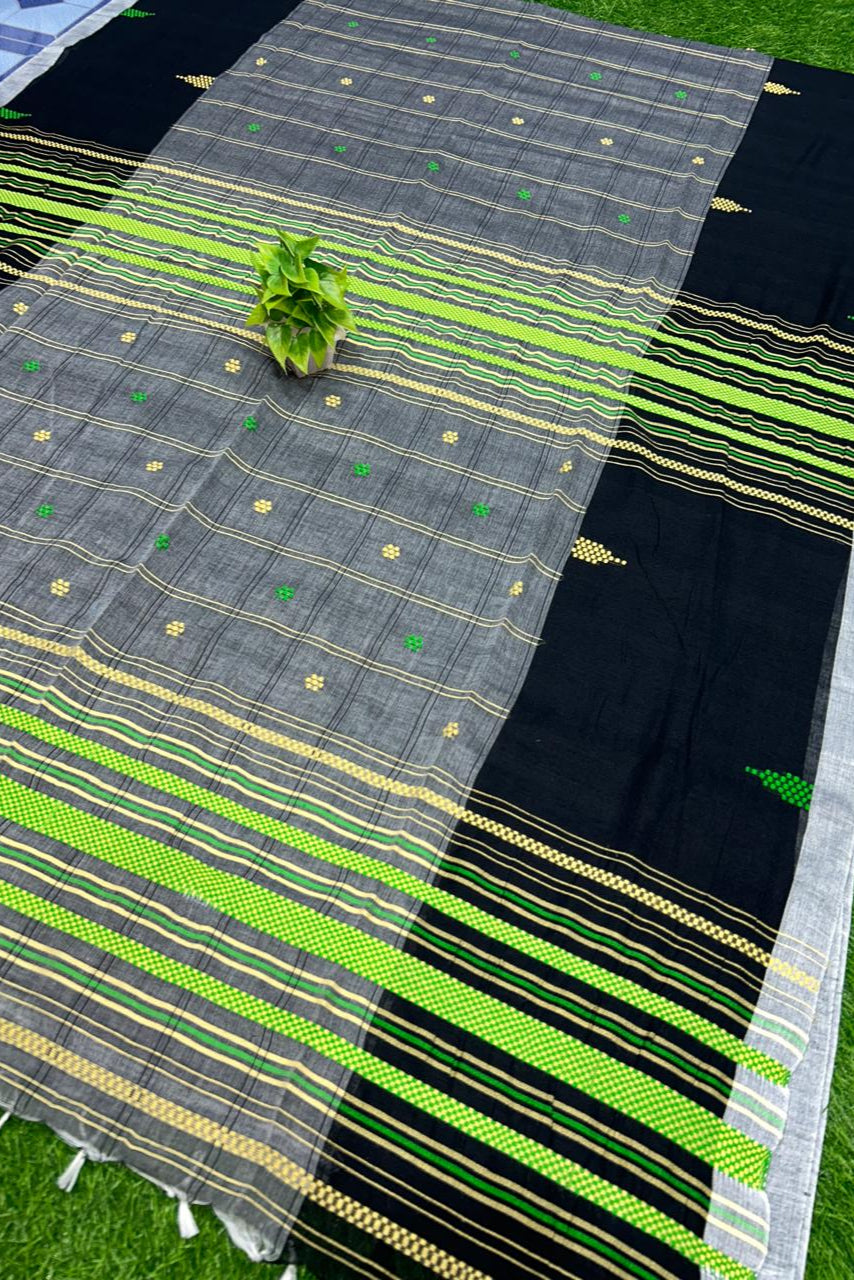 Dui Pakhi Check Cotton Saree
