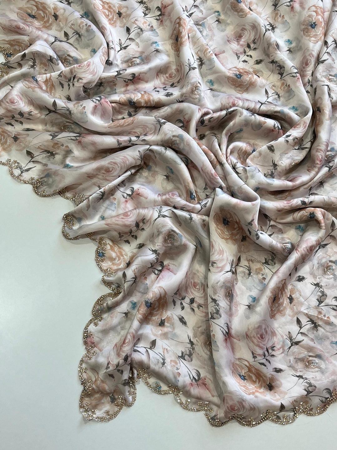 Wearing Royalty Satin Georgette Silk Saree