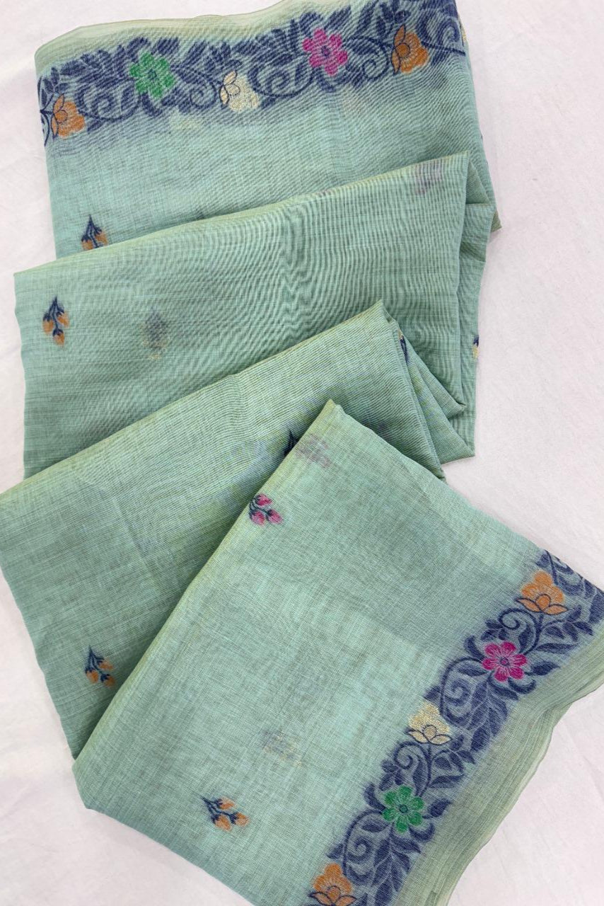 The Golden Boat Muga Cotton Saree