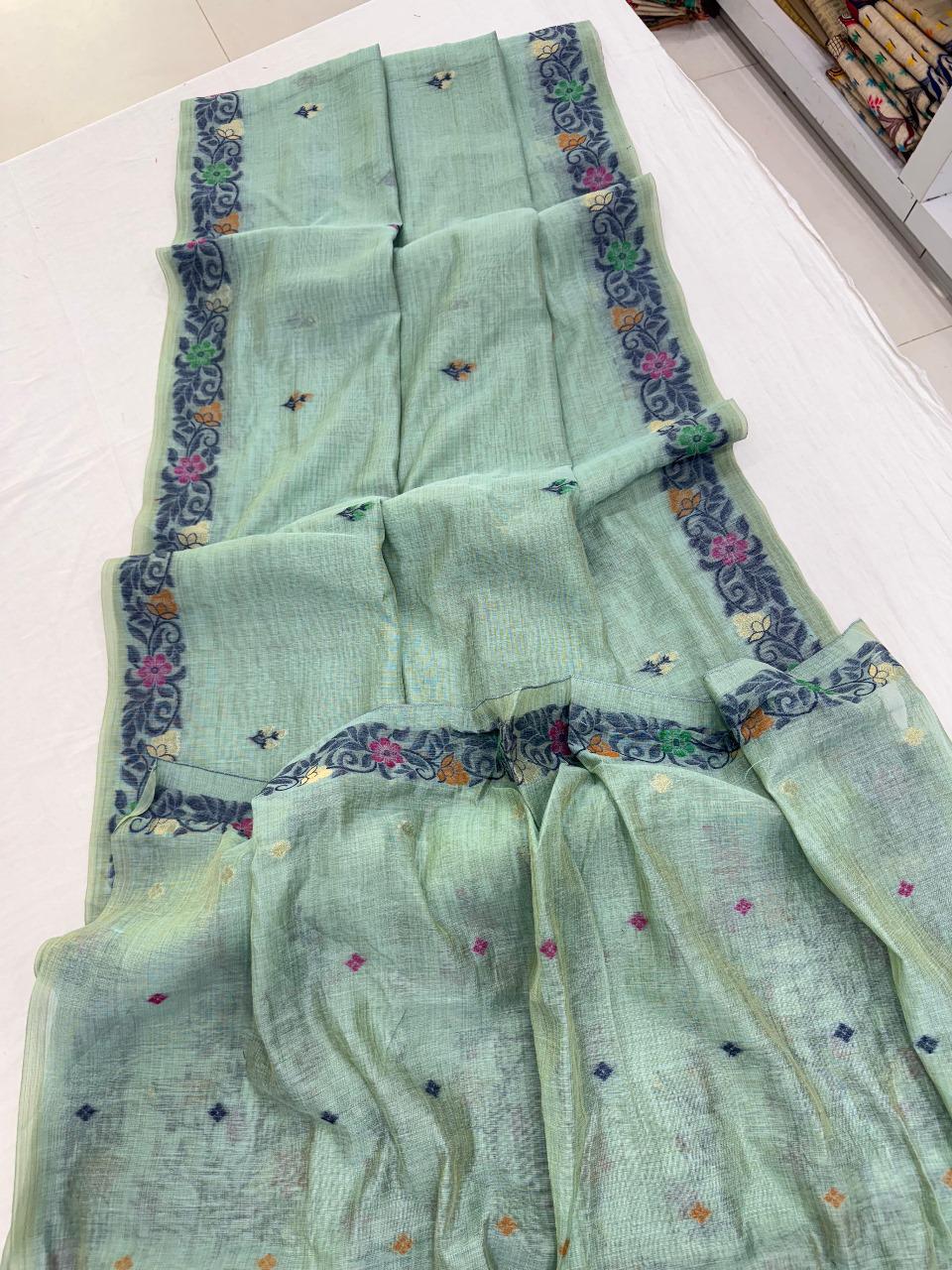 The Golden Boat Muga Cotton Saree
