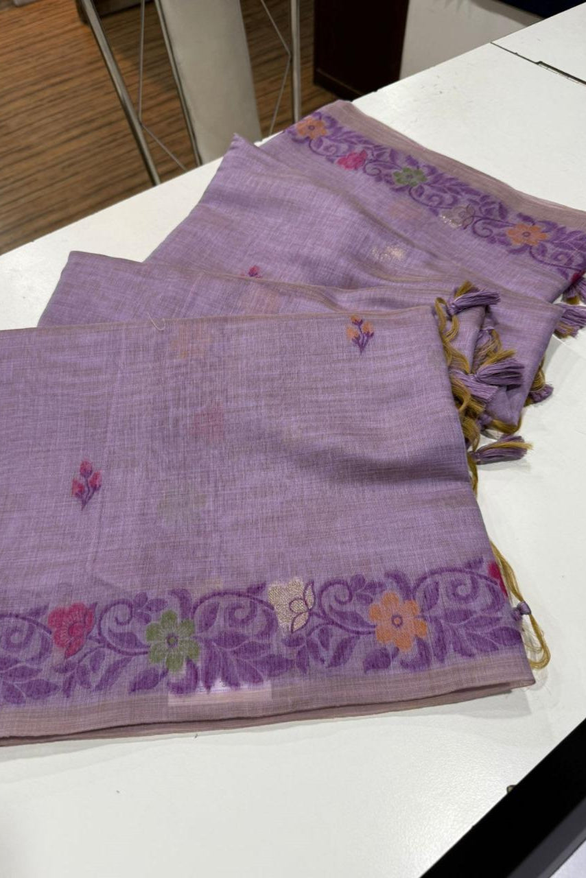 The Golden Boat Muga Cotton Saree